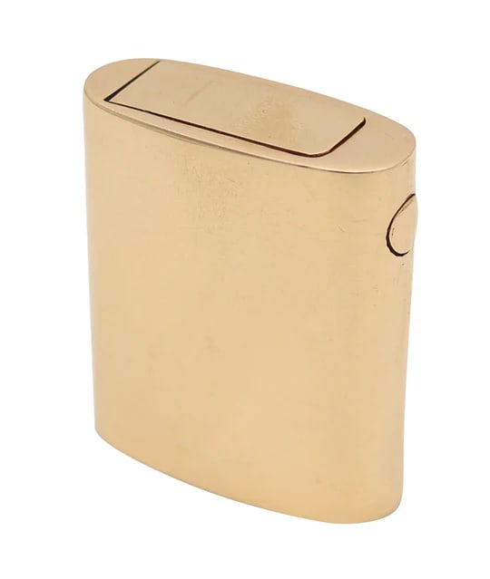 CARTIER 1950 Modernist Semi Automatic Petrol Lighter In Polished 14Kt Yellow Gold (1 of 7)