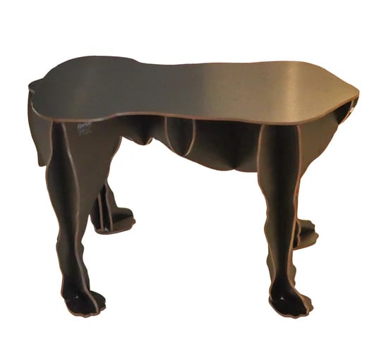 DOG-SHAPED Table An Unusual Modernist Side-Table Accent in Black Plywood (1 of 6)