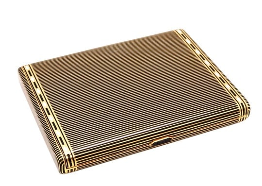 Van Cleef & Arpels Paris 1930 Art Deco Cigarette case in solid 18 kt gold with enamel (1 of 6)