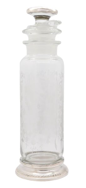 EDWARDIAN 1905 Heisey Bar Shaker In Engraved Crystal And .925 Sterling Silver (1 of 6)