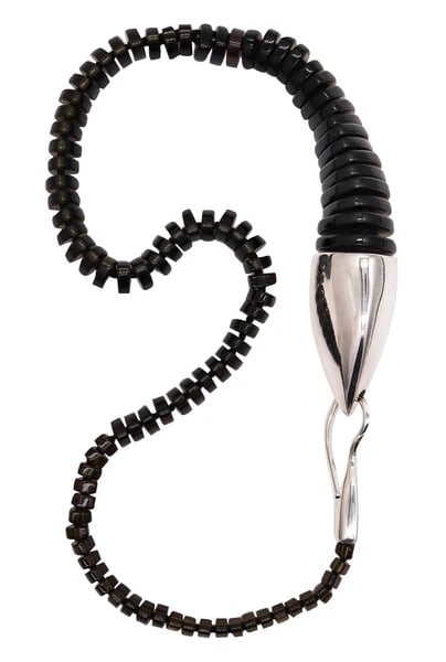 Monica Coscioni Roma Snake Necklace In .925 Sterling Silver With 1595 Cts Of Smoke Topaz (1 of 6)