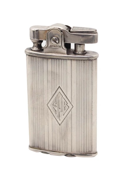 RONSON 1930 Junior Sport Second Thumb Model Petrol Lighter In .925 Sterling Silver (1 of 6)