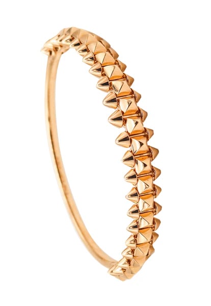 CARTIER Clash De Cartier Bracelet In 18Kt Gold Size-19 With Box & Certificate: A Clash de Cartier bracelet designed by Cartier.This fabulous Clash de Cartier bracelet is an unconventionally elegant icon created in Paris France by the jewelry house of Cartier, back in the 2010. S