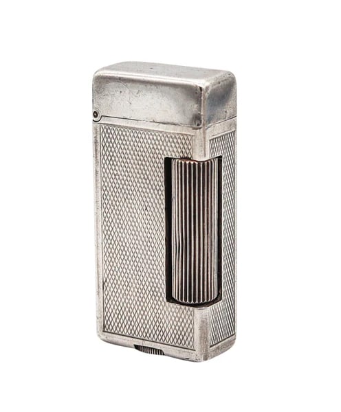 DUNHILL 1938 Short Rollalite Petrol Pocket Lighter In Solid .925 Sterling Silver (1 of 4)