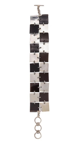 Teresa Gonzalez 1980 Geometric Flexible Bracelet In .925 Sterling Silver & Lucite (1 of 4)