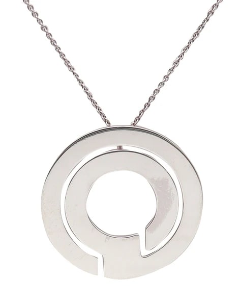Dinh Van Paris Modernism Geometric Labyrinth Necklace Pendant In Sterling Silver: Geometric necklace designed by Jean Dinh Van.A sophisticated and elegant piece created in Paris France by Dinh Van, back in the 1990's. This vintage geometric necklace pendant is from the iconic colle