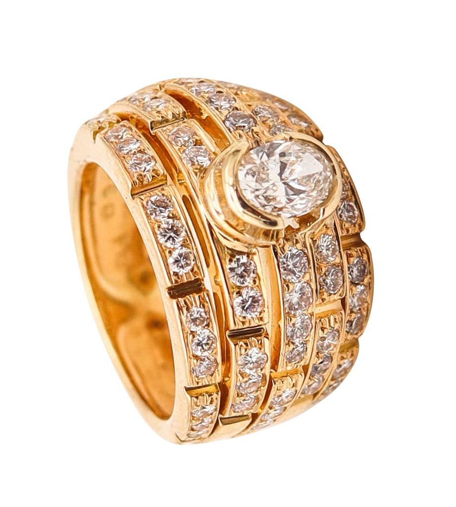 CARTIER Paris Maillon Panth?re Cocktail Ring In 18Kts Gold With 2.65 Cwt Diamonds (1 of 8)