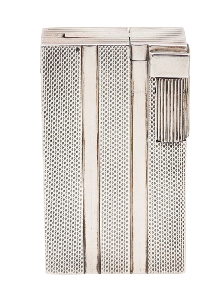 ROYAL Paris 1938 Art Deco French Desk-Table Petrol Lighter In .900 Sterling Silver (1 of 6)