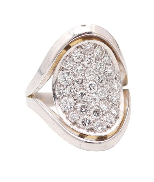 KURT WAYNE Cocktail Ring In 18Kt White Gold With 2.14 Cwt. In VVS Diamonds (1 of 8)