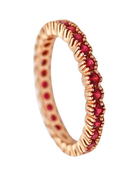 CRIERI Eternity Classic Ring Band In 18Kt Yellow Gold With 1.35 Cwt Vivid Red Rubies (1 of 6)