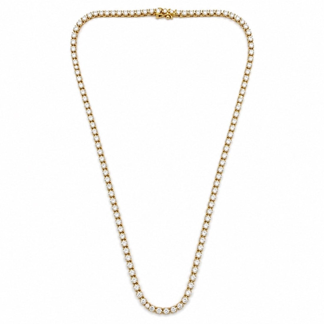 18K Yellow Gold 7.00 Ct. Diamond Tennis Necklace (1 of 6)