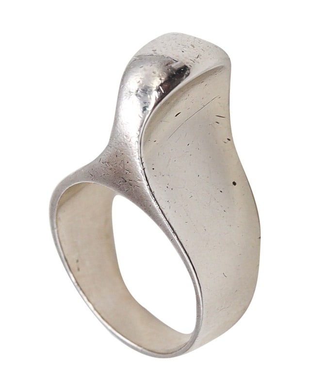 Tiffany & Co. 1977 Elsa Peretti Rare Sculptural freeform Ring in Sterling Silver (1 of 9)