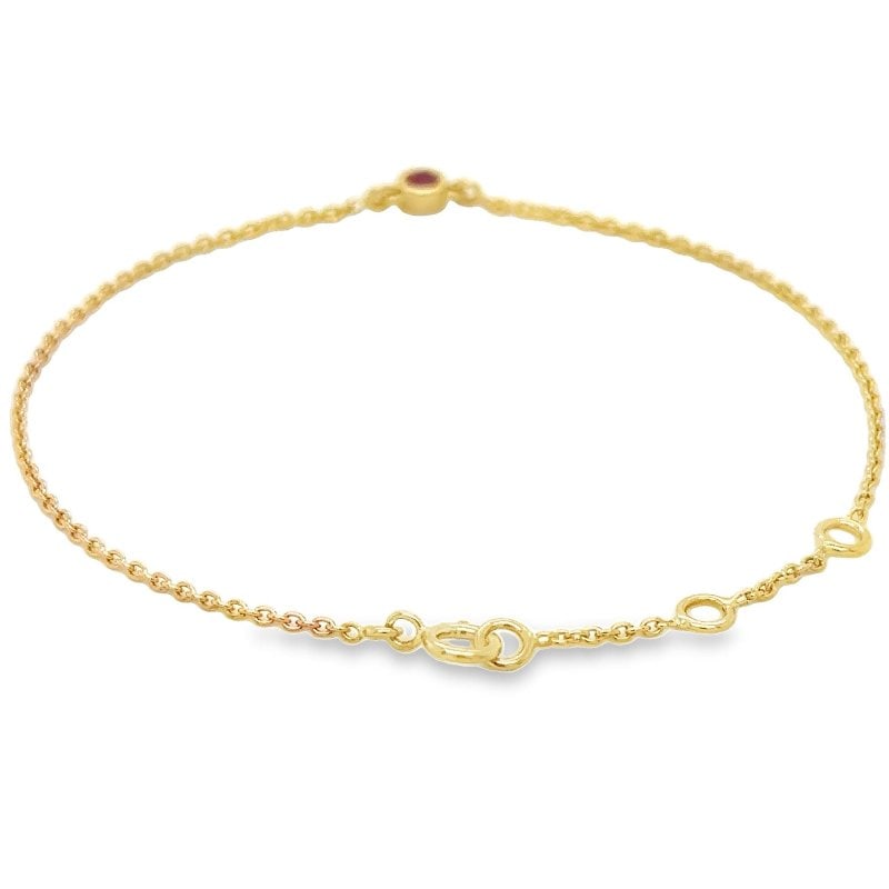 14KT YELLOW GOLD RUBY BRACELET - 4
