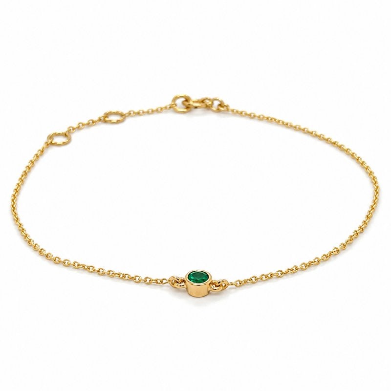 14KT YELLOW GOLD EMERALD BRACELET (1 of 5)