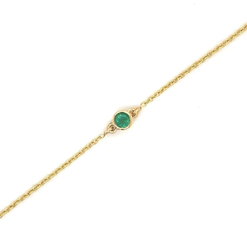 14KT YELLOW GOLD EMERALD BRACELET - 3