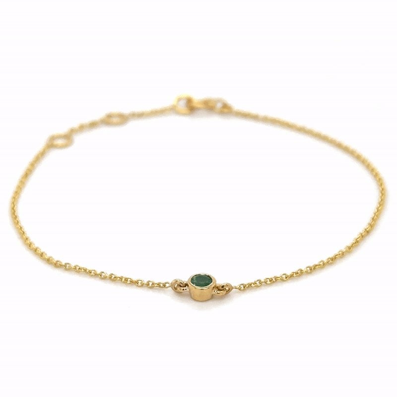 14KT YELLOW GOLD EMERALD BRACELET - 4