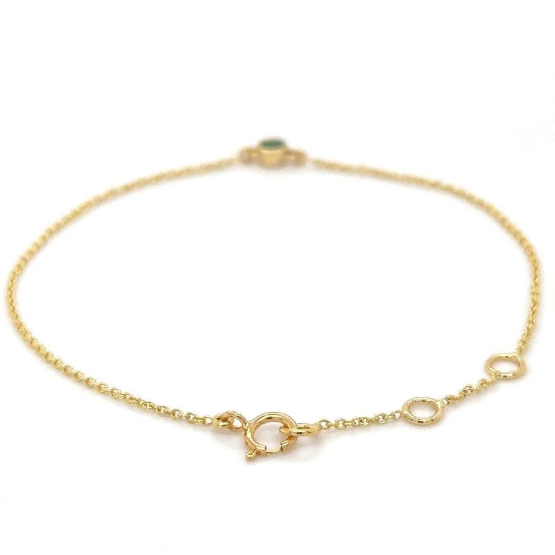 14KT YELLOW GOLD EMERALD BRACELET - 5
