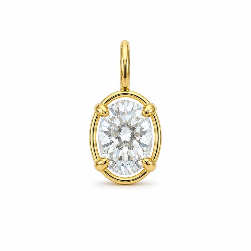 14KT GOLD DIAMOND PENDANT: 14KT YELLOW GOLD OVAL DIAMOND PENDANT14KT. GOLD WT. APPROX. 0.272 GRAMDIAMOND WT. APPROX. 0.24 CARAT / 1 PC