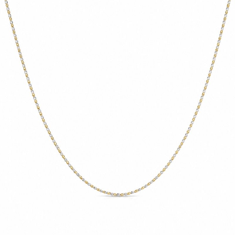 14KT TWO TONE DIAMOND CUT GOLD NECKLACE (1 of 2)