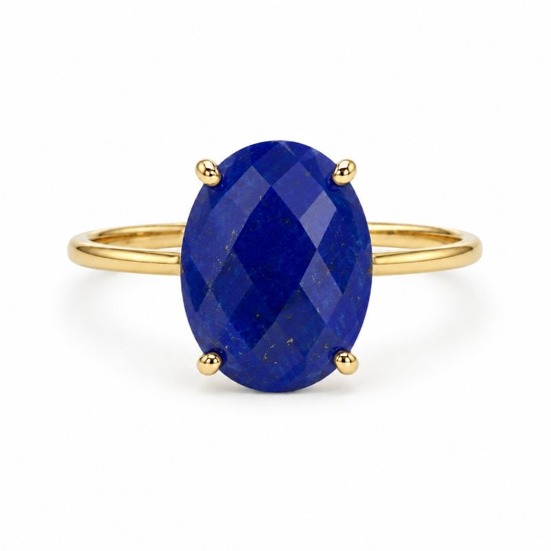 14KT GOLD LAPIS RING: 14KT GOLD WT. APPROX. 1.44 GRAMLAPIS WT. APPROX. 1.65 CARAT EACH STONE IS MISMATCHED IN SHAPE