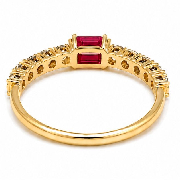 14KT GOLD RUBY AND DIAMOND RING - 3