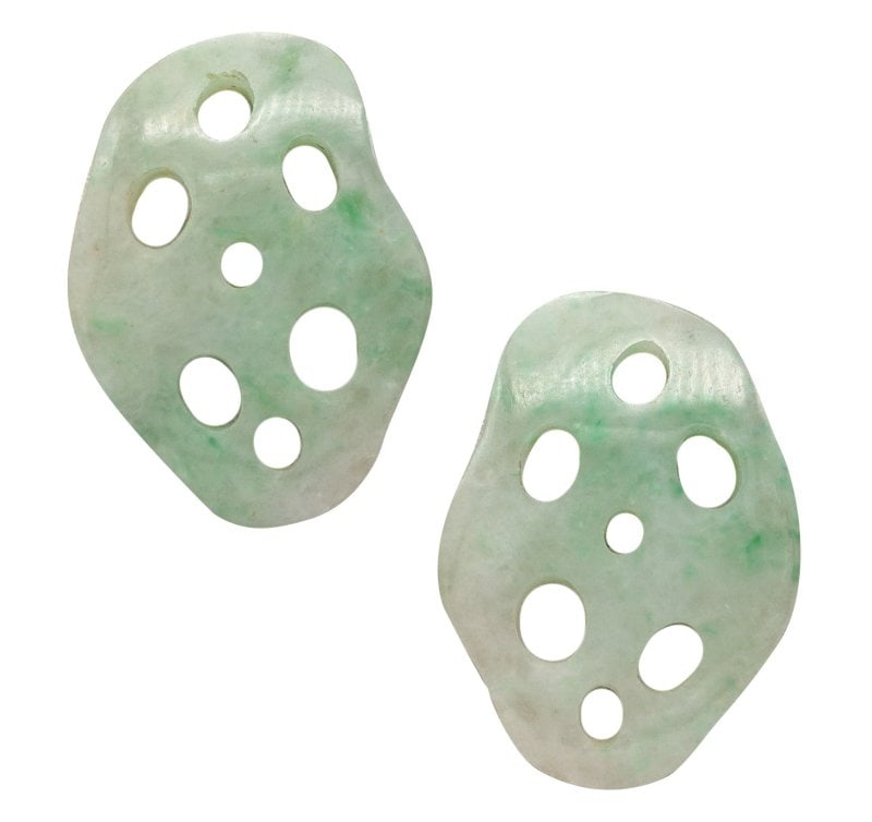 TIFFANY & CO. 1978 Angela Cummings Jadeite Lotus Clip On Earrings In 18Kt Gold: Lotus clips earrings designed byÂ Angela Cummings for Tiffany & Co.This is an extremely rare pair of clips-on earrings created in New York City by Angela CummingsÂ for Tiffany & Co