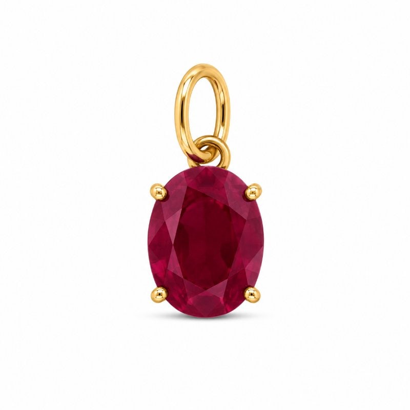 14KT YELLOW GOLD RUBY OVAL SHAPE PENDANT: 14KT GOLD WT. APPROX. 0.59 GMRUBY WT. APPROX. 1.44 CARAT / 1 PCS