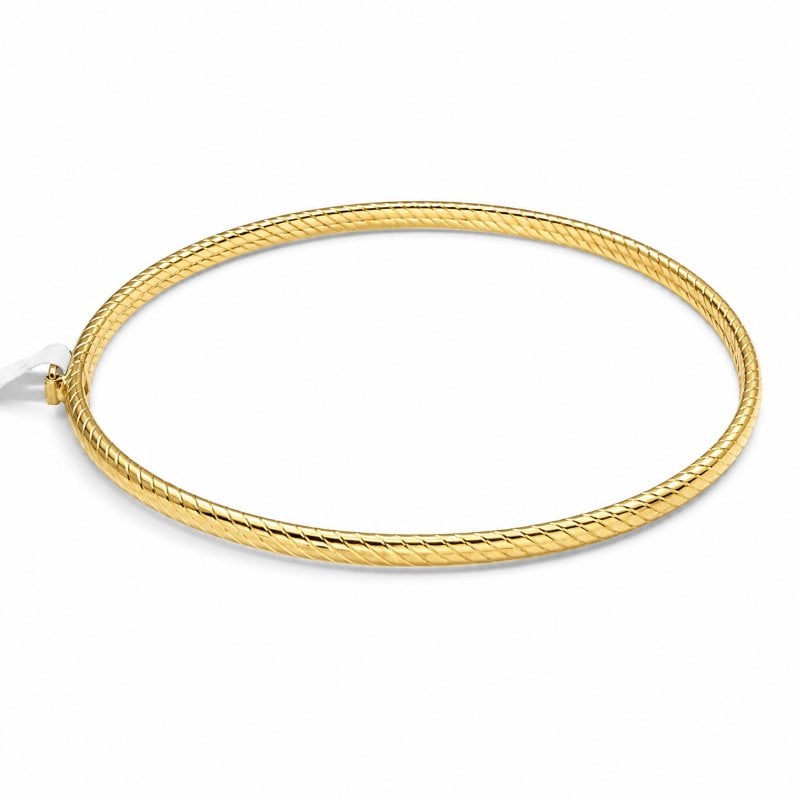 14KT YELLOW GOLD BANGLE: 14KT GOLD WT. APPROX. 3.05 GRAMSTHICKNESS - 3.00MMINTERIOR DIAMETER: 2.3"