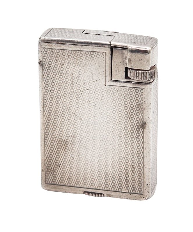 ALFRED DUNHILL Paris 1936 Art Deco Savory Petrol Pocket Lighter In .925 Sterling (1 of 8)