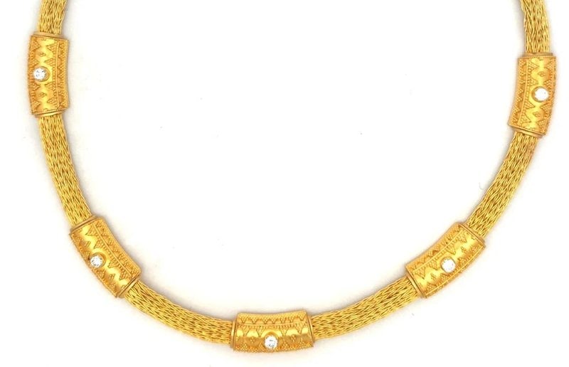 Ilias Lalaounis Helen of Troy Gold Necklace Diamond 18k Yellow Collar Style (1 of 8)