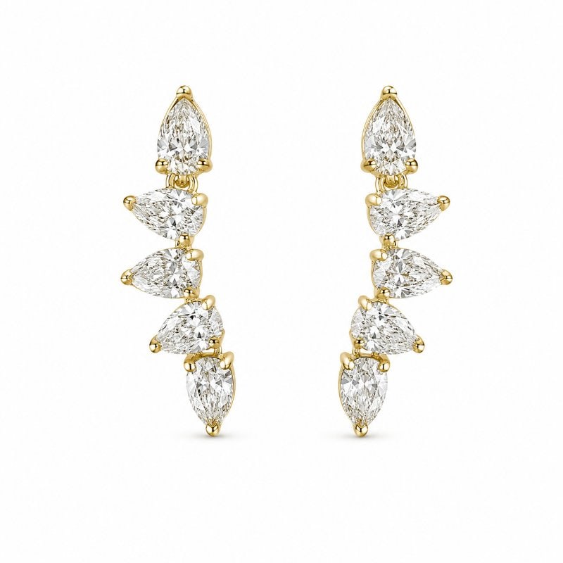 14KT YELLOW GOLD DIAMOND EARRINGS (1 of 2)