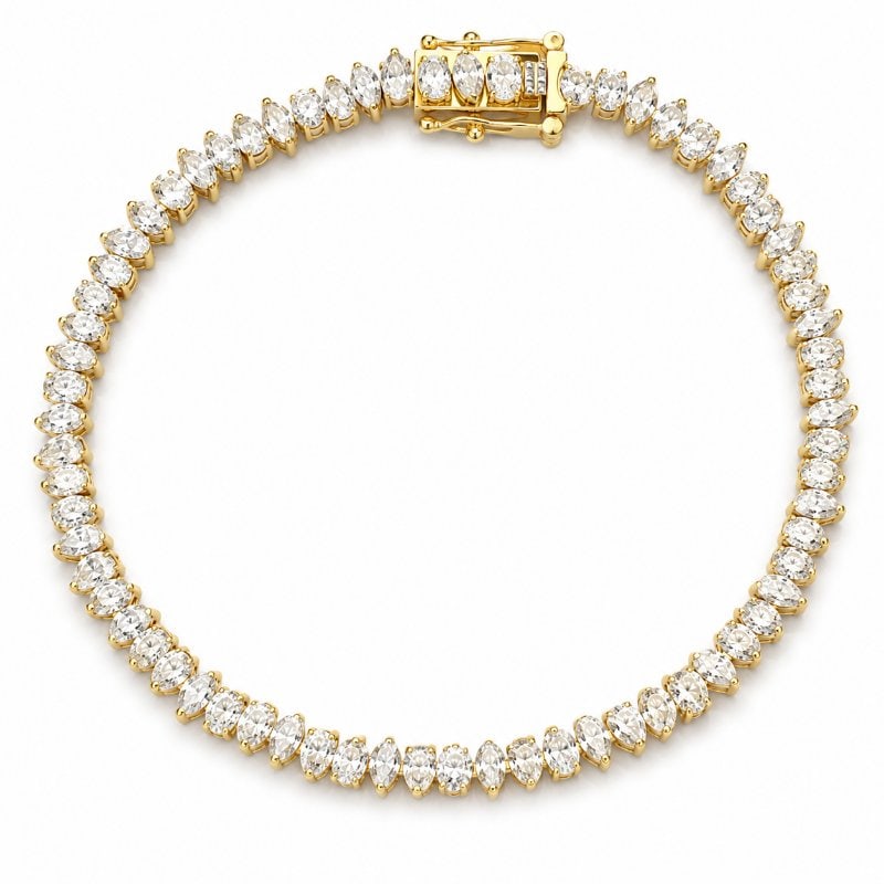 14KT YELLOW GOLD FANCY SHAPE DIAMOND BRACELET (1 of 2)