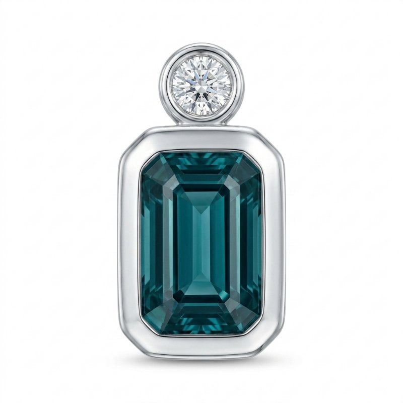 14KT GOLD NATURAL ZIRCON DIAMOND PENDANT (1 of 1)