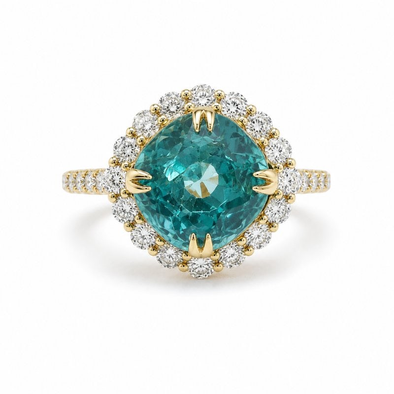 14KT GOLD NATURAL ZIRCON DIAMOND RING (1 of 2)
