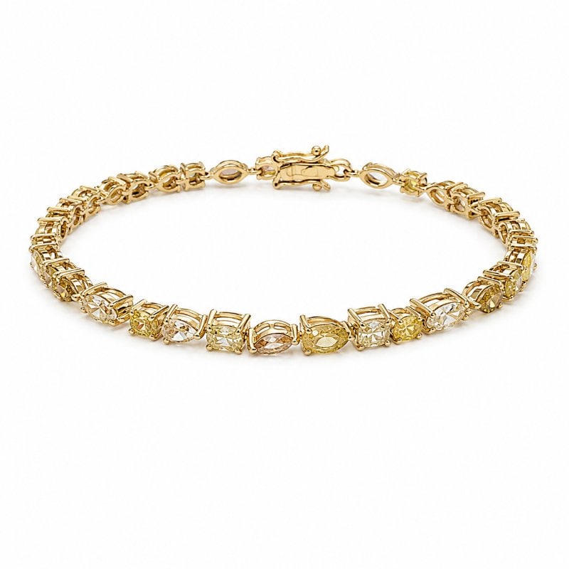 14KT YELLOW GOLD FANCY SHAPE YELLOW DIAMOND BRACELET (1 of 2)