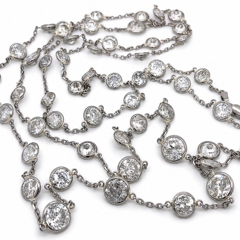 14K White Gold & Platinum 28.00 Ct. Diamond by the Yard Necklace (1 of 4)