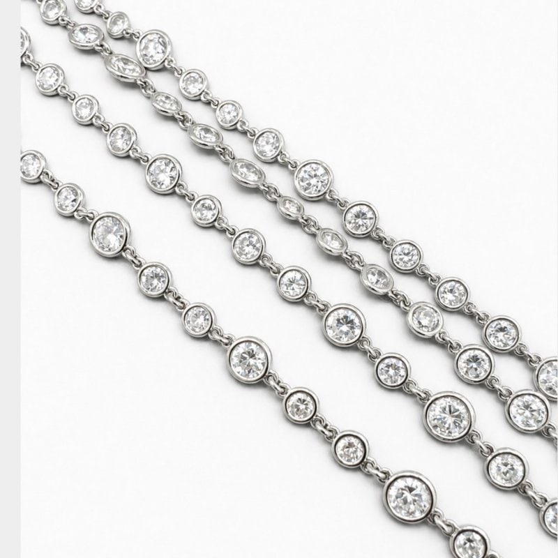 Platinum 16.10 Ct. Diamond by the Yard Necklace (1 of 4)