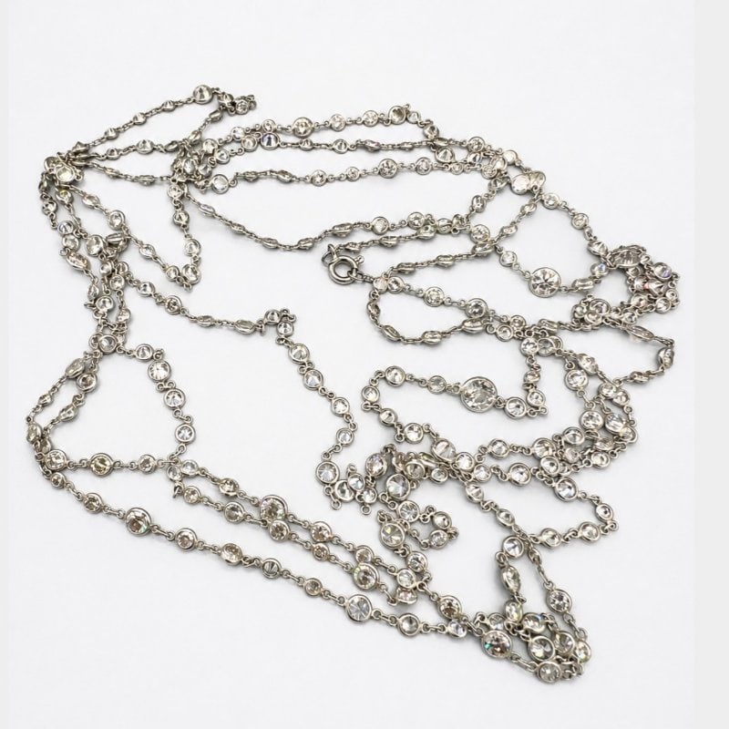 Art Deco Platinum 38.80 Ct. Diamond by the Yard Necklace (1 of 3)