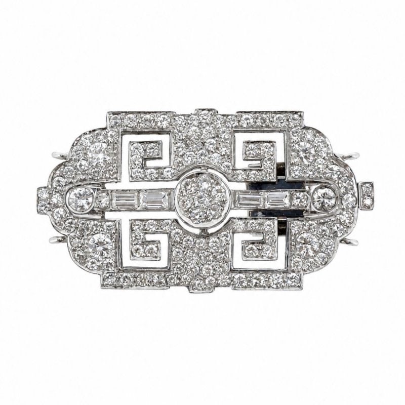 18K White Gold Diamond Clasp: 18K White Gold Diamond Clasp Weighting 10.5 gramsSet with app. 3.00 Ct. of Diamonds F-G Color, VVS-VS Clarity1.5 x 0.75 inchesCLASP ONLY