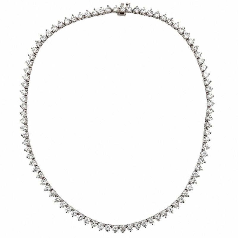 14K White Gold 18.00 Ct. Diamond Tennis Necklace (1 of 3)