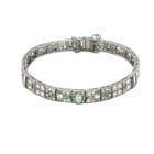 Art Deco Diamond Platinum Emerald Bracelet Filigree Milgrain Gemstone (1 of 7)