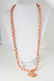 HAND MADE ceramic coral colored beaded necklace and - 5