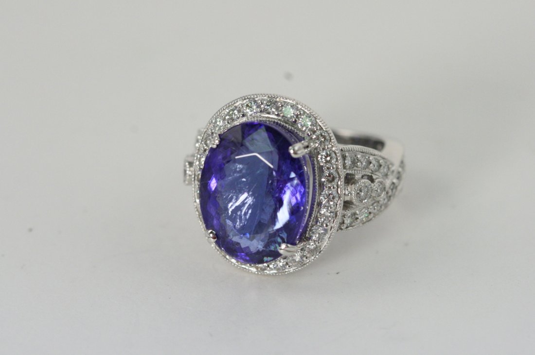 14K W/G DIAMOND AND TANZANITE RING: 1.49CT DIAMONDS AND 12.57 CT TANZANITE VALUE $9800