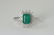 GORGEOUS EMERALD AND DIAMOND WHITE GOLD RING