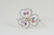14K W/G RING SET WITH COLORED SAPPHIRES AND WHITE