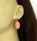 14K GOLD & ITALIAN PINK CORAL DANGLE EARRINGS