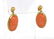 14K GOLD & ITALIAN PINK CORAL DANGLE EARRINGS - 2