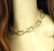 VINTAGE 2-TONE 18K GOLD & DIAMONDS LADIES LINK NECKALCE