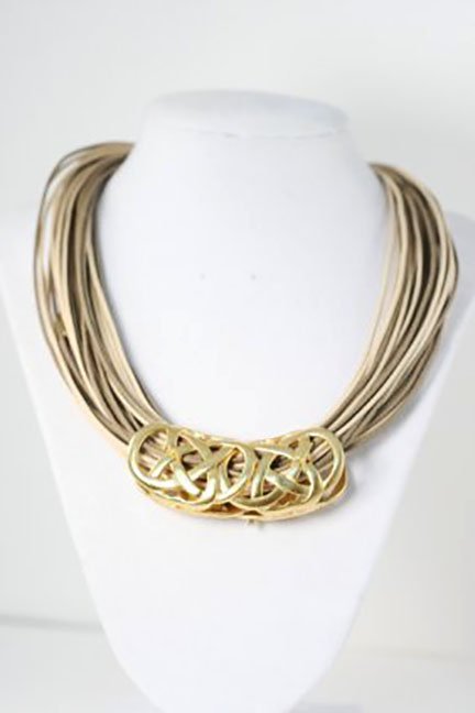 STYLISH 18K GOLD OVERLAY OVER PEWTER PENDANT: STYLISH 18K GOLD OVERLAY OVER PEWTER PENDANT AND NECKLACE