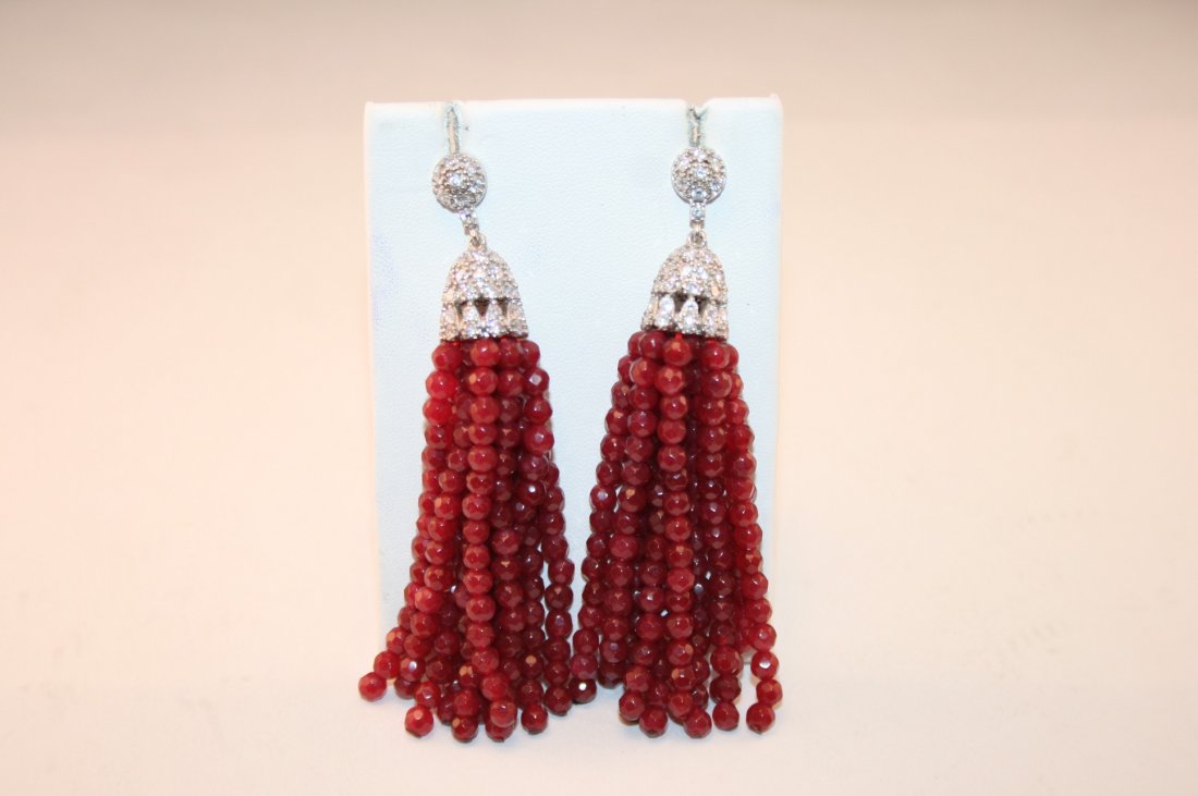 STUNNING RUBY EARRINGS: VERY STUNNING RUBY EARRINGS. SET WITH ALL STERLING SILVER. YOU DO NOT SEE THESE OFTEN